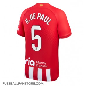 Atletico Madrid Rodrigo De Paul #5 Replik Heimtrikot 2023-24 Kurzarm